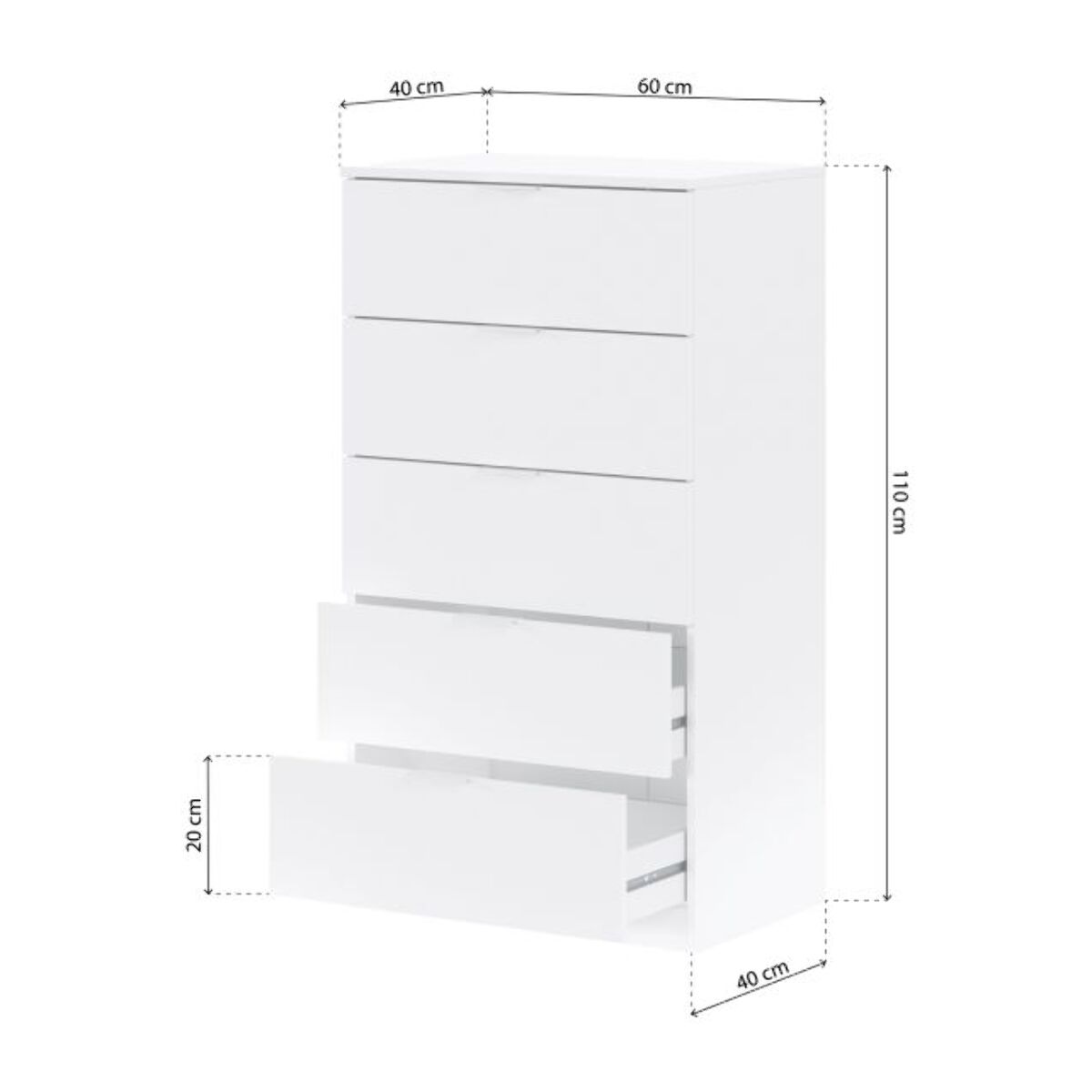 Cómoda Akari Blanco Artik (Blanco Mate)