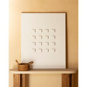 Tableau blanc décoratif sur coton avec cadre en bois peint à la main à la peinture à l'huile en différentes tailles