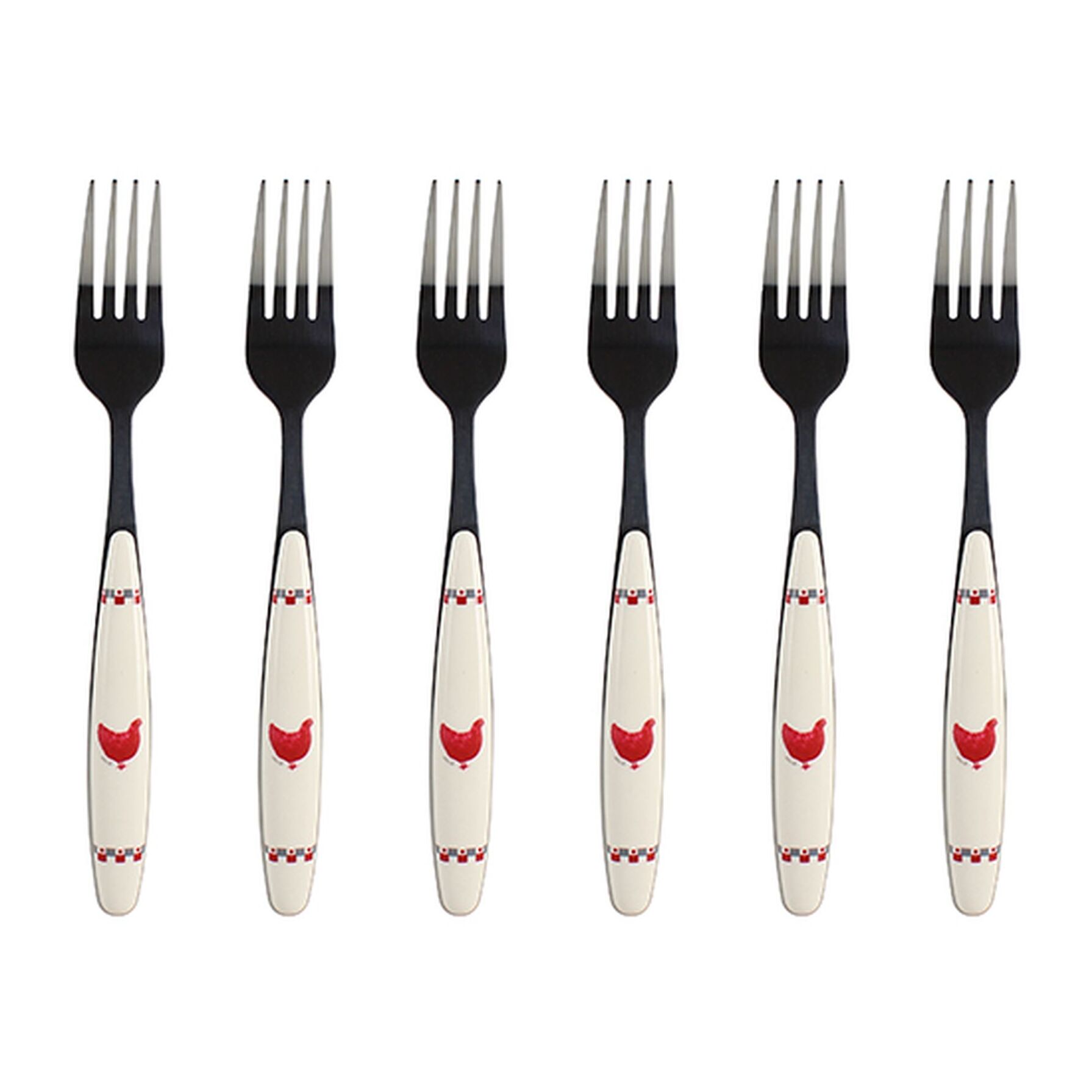 Lot de 6 fourchettes en acier inoxydable  GALLINA