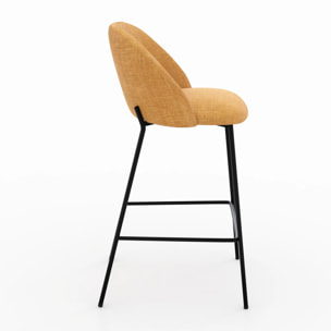 Lot de 2 chaises pour ilot central 66,5 cm en tissu jaune moutarde - Karl