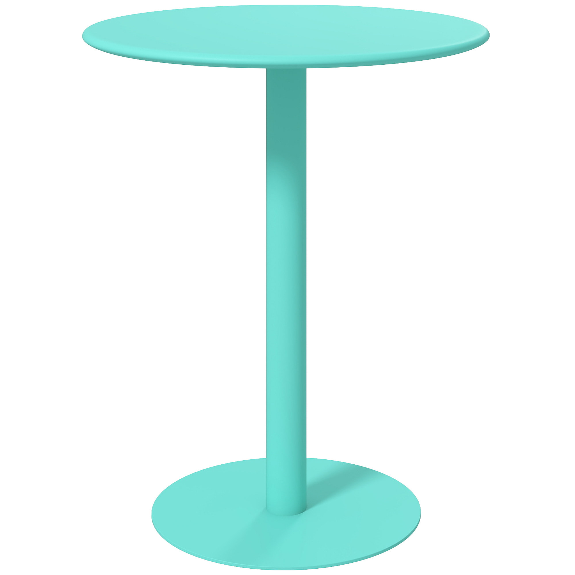 Table ronde 2 personnes table à manger ronde dia. 60 cm acier bleu turquoise