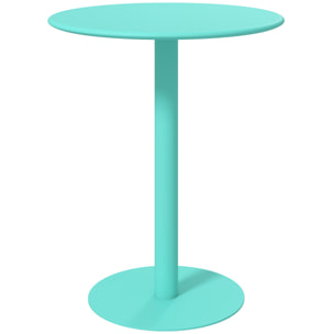 Table ronde 2 personnes table à manger ronde dia. 60 cm acier bleu turquoise