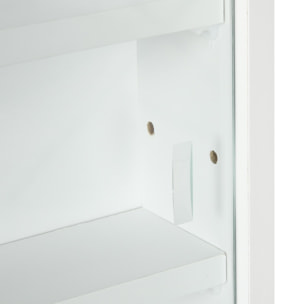 Vitrina de Pared Vitrina de Madera con Estantes Ajustables y 2 Puertas Correderas de Vidrio para Colecciones Perfumes Figuras de Decoración 80x9,5x60 cm Blanco