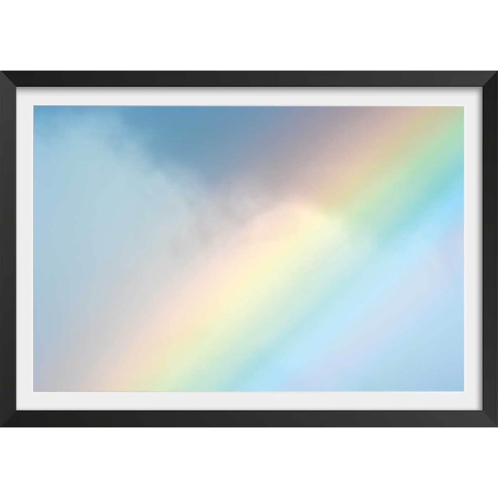 Affiche photo arc en ciel pastel Affiche + cadre en bois - Noir