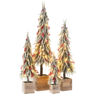 J-Line décoration sapin De Noël Neige - artificiel - vert/rouge - extra large - LED