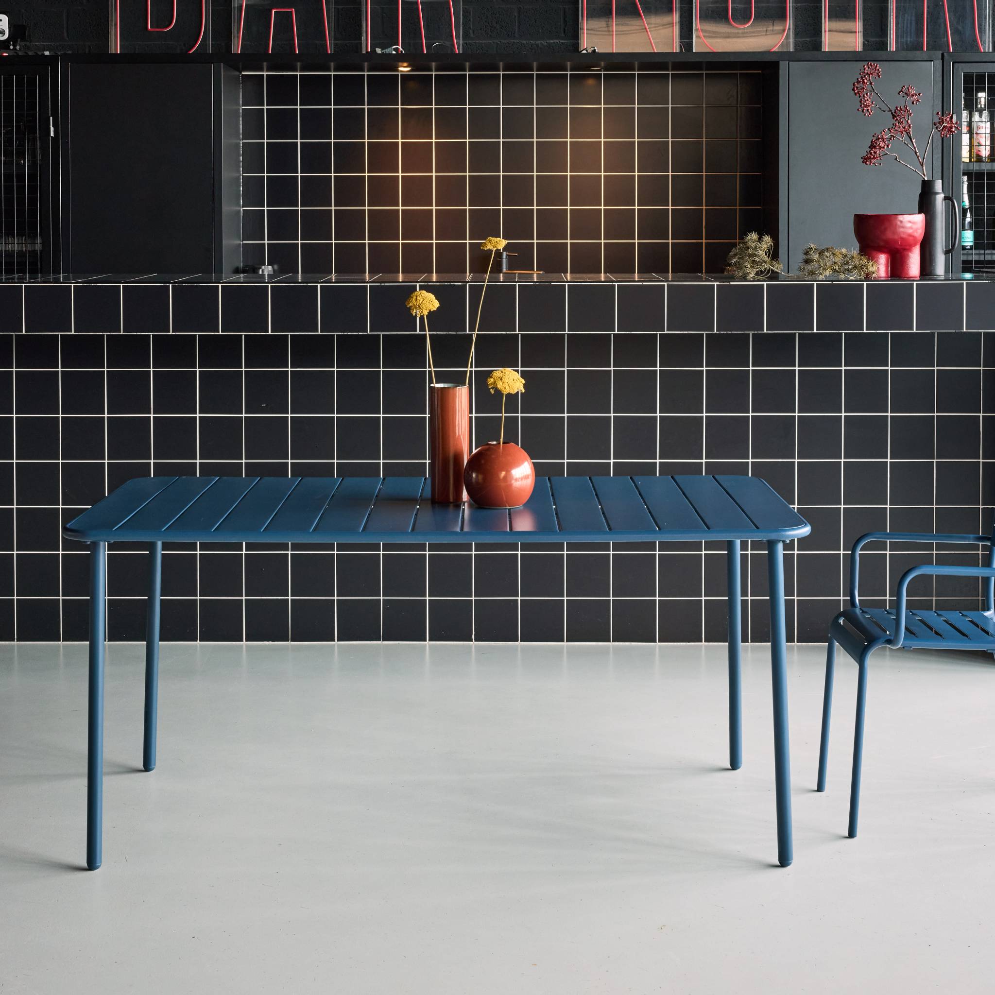 Table de jardin métal 6-8 places AMÉLIA