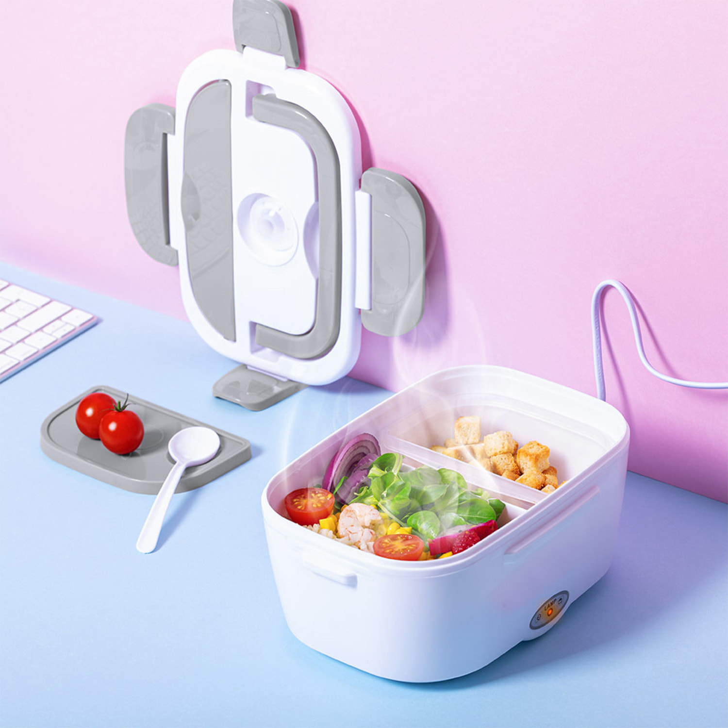 Contenitore per il pranzo elettrico Calpy. 40W, 1 litro di capacità. ABS privo di BPA.