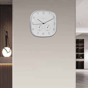 Well home reloj de pared marco plateado ø28,5x4cm