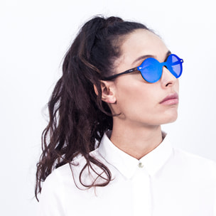 Gafas de sol PALO ALTO PORTLAND - Mate demi marrón y revo azul cielo / Plana