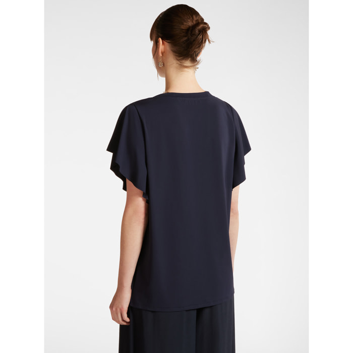 Elena Mirò - T-shirt con davanti stampato - Blu