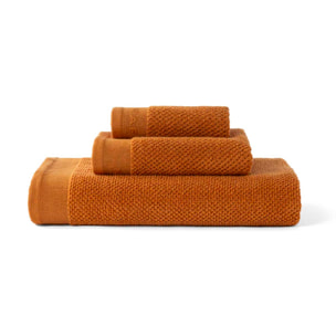 Set de 3 toallas LIVING - 500 gr/m2 - 30x50+50x90+90x150 cm naranja