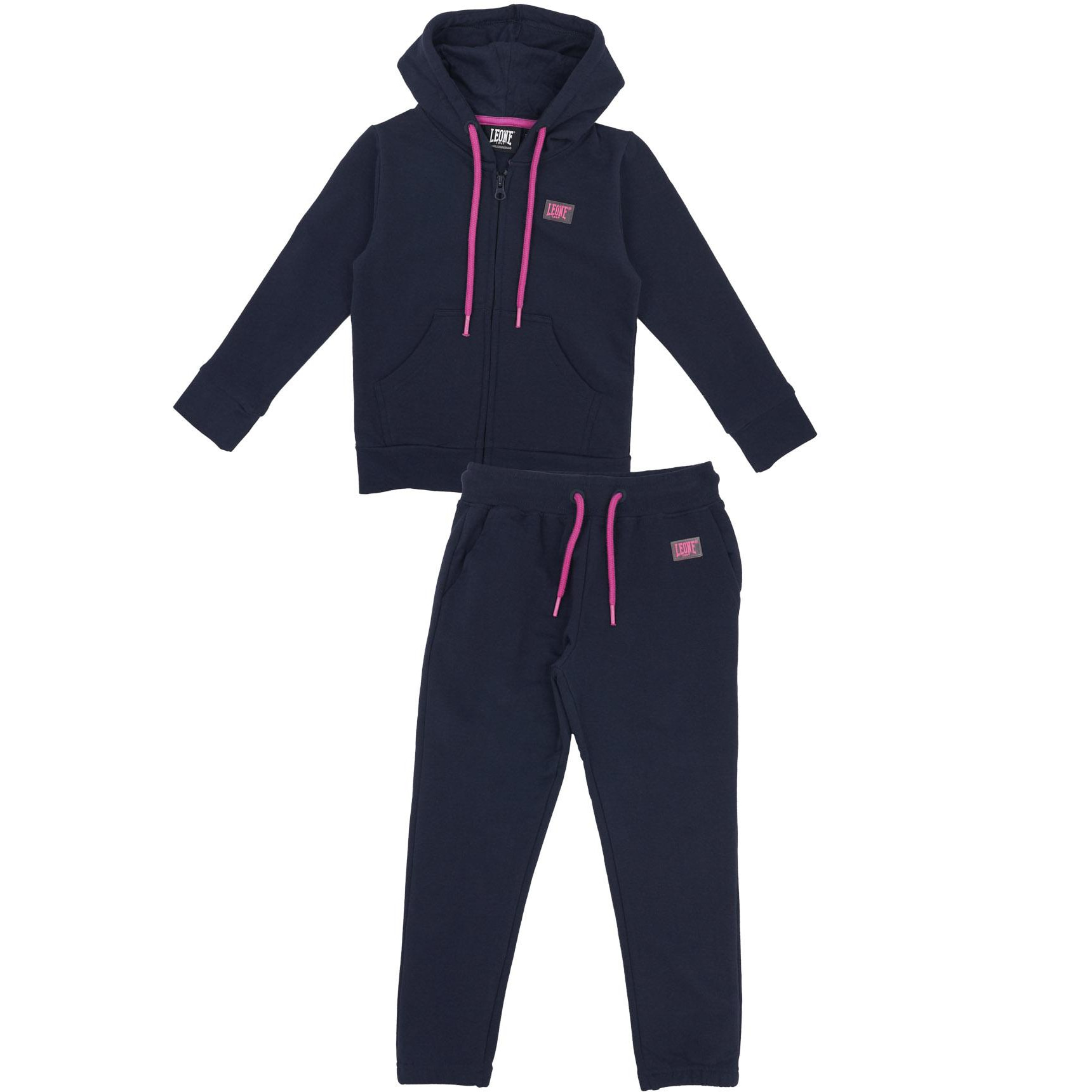 Tuta da bambina con cappuccio e full zip Basic