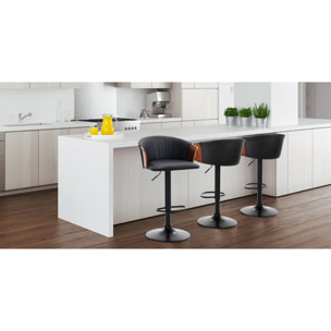 Tomasucci Tabouret BRYAN en bois foncé