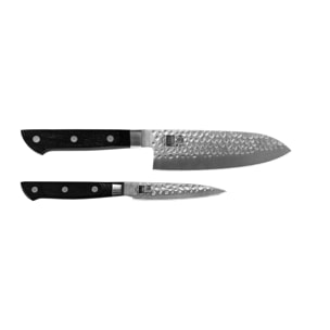 Le Set de Base : 2 couteaux (couteau d'office + santoku)