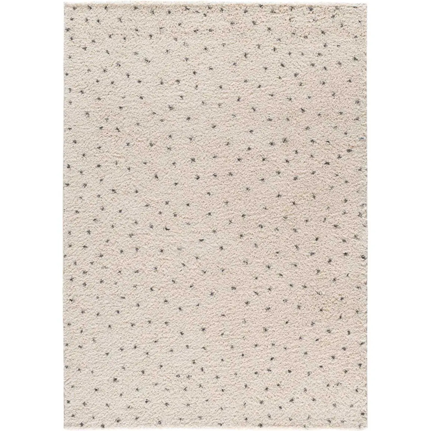 LUSH Alfombra shaggy moderna crema/negro, varias medidas disponibles.