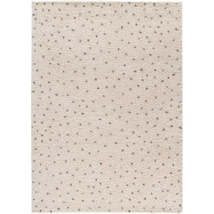 LUSH Alfombra shaggy moderna crema/negro, varias medidas disponibles.