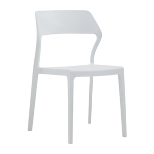 Set di 2 sedie impilabili colore bianco