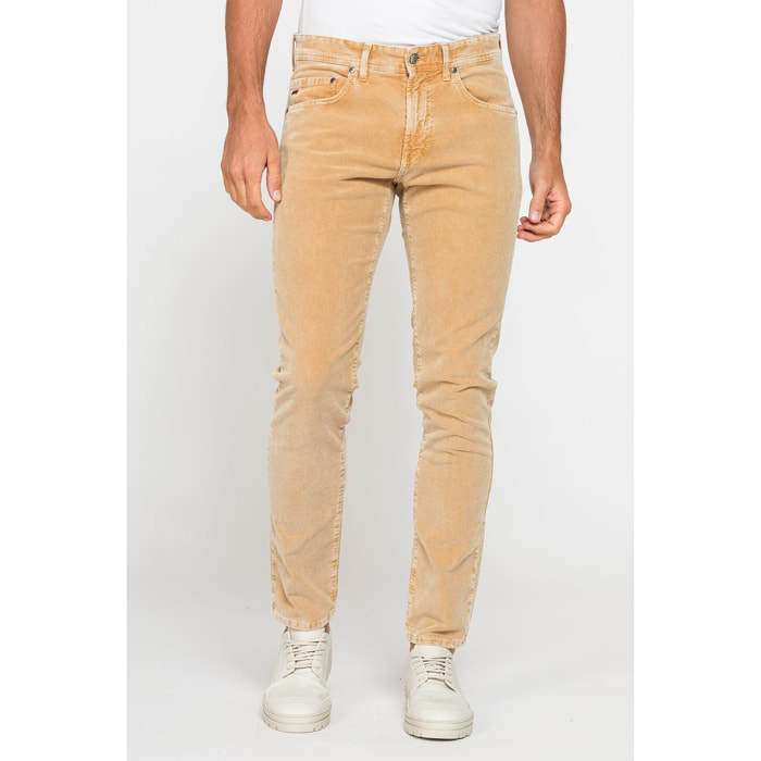 PANTALONE SLIM FIT IN VELLUTO STRETCH TINTURA ACID WASH