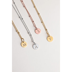 Mini collana a medaglione in Argento Placcato Oro