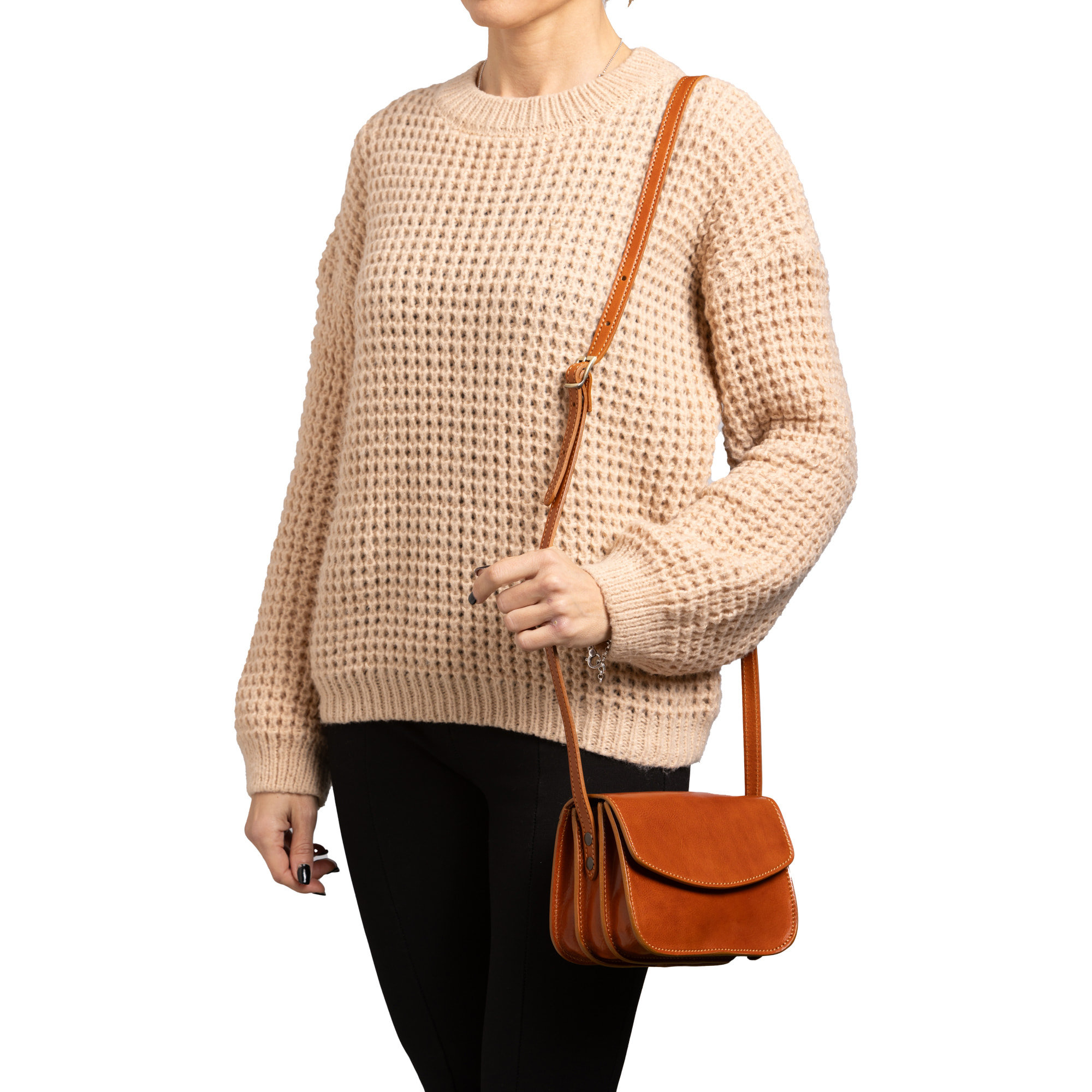 Borsa a tracolla  da donna In Vera pelle Made in Italy 19x13x9,5 cm