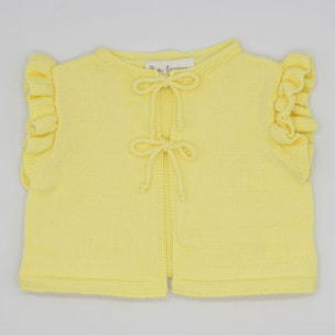 CHALECO AMARILLO CON VOLANTE Y LAZADA