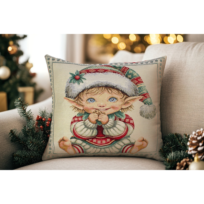 COPPIA CUSCINI ARREDO JACQUARD SFODERABILI 43X43 CM DISEGNO RONNY