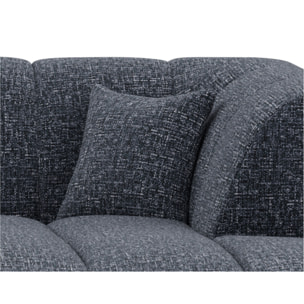 Curtis - canapé d'angle droit 4 places sans accoudoir en tissu texturé - Bleu