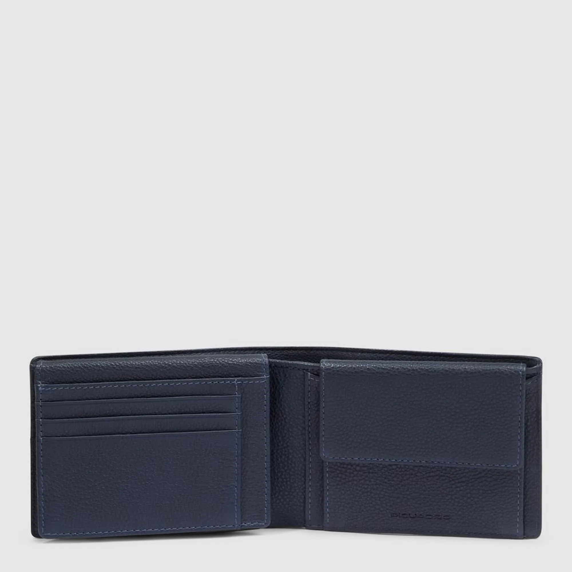 Piquadro Portafogli con porta documenti, portamonete e porta carte di credito con protezione anti RFID