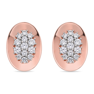 Pendientes Cafor acabado oro rosa 18k