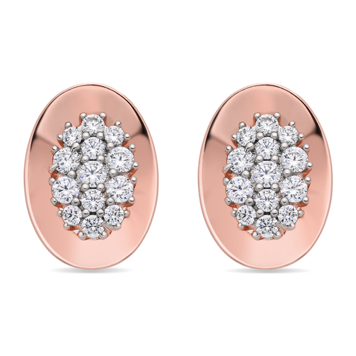 Pendientes Cafor acabado oro rosa 18k