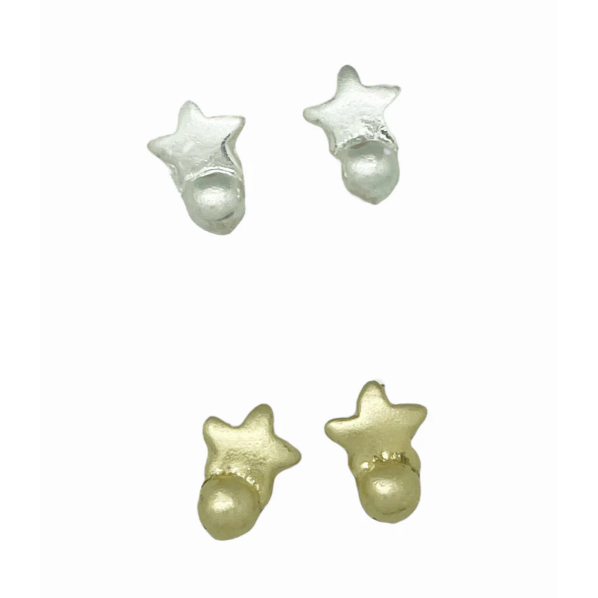 Pack de pendientes estrella mini en plata 10µ y dorado