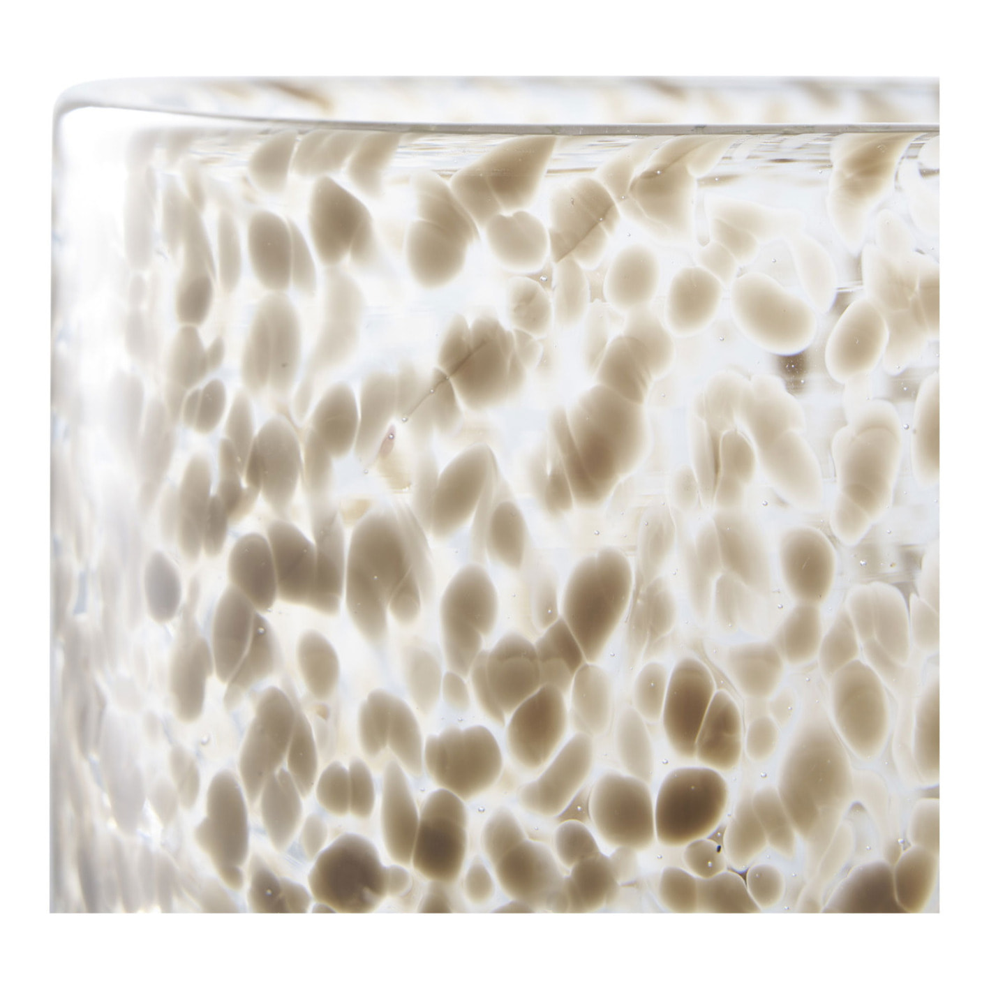 Portacandele in vetro maculato marrone chiaro Vikasa Home ø12x11,5 cm