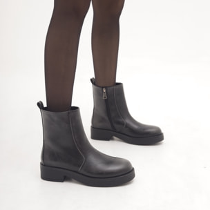 STIVALETTO BIKER BASSO LISCIO GESSO