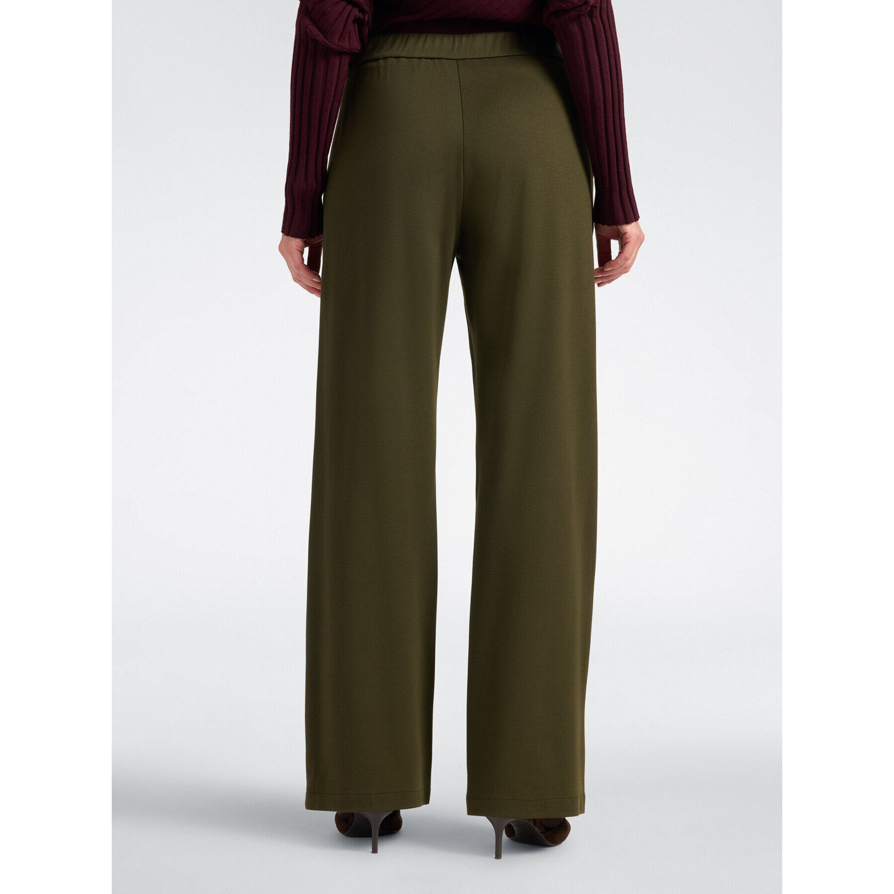 Elena Mirò - Pantalones palazzo en mezcla de viscosa - Verde militare