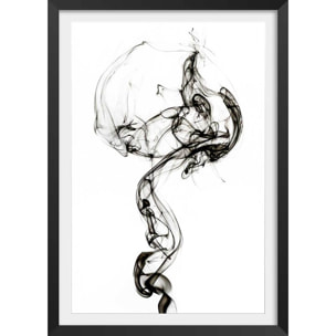 Poster black smoke medusa Affiche + cadre en bois - Noir