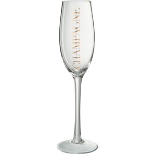 J-Line flute à Champagne - verre - transparent/or - 6 pcs