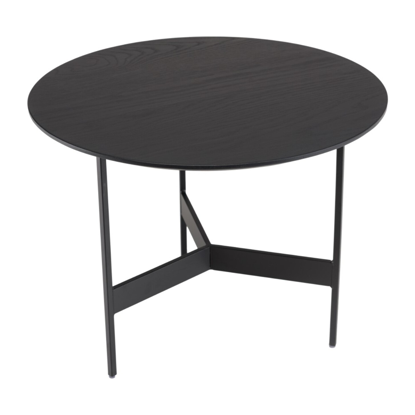 DALY - Table basse ronde noire 50x50cm piètement métal