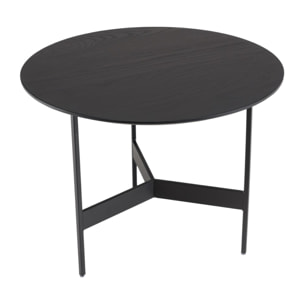 DALY - Table basse ronde noire 50x50cm piètement métal