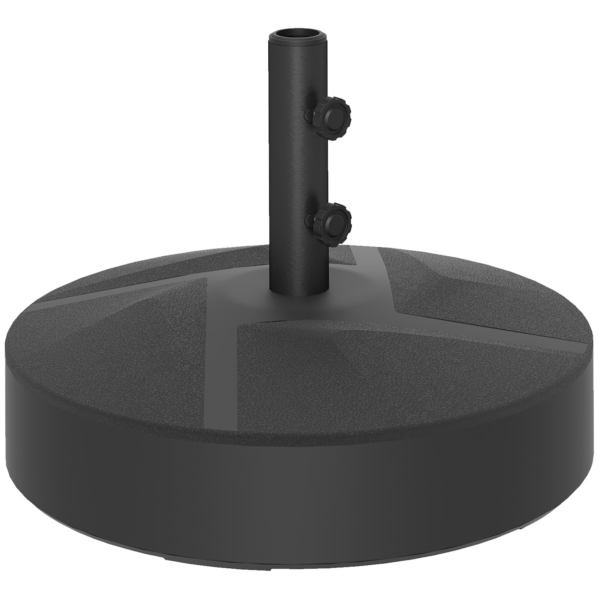 Pied de parasol rond mât dia. 36-48 mm - 56 x 56 x 40 cm - noir