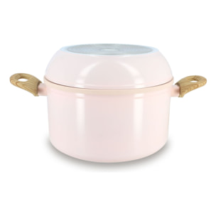 Batterie de cuisine amovible 8 pièces rose en aluminium recyclé COLORAMA