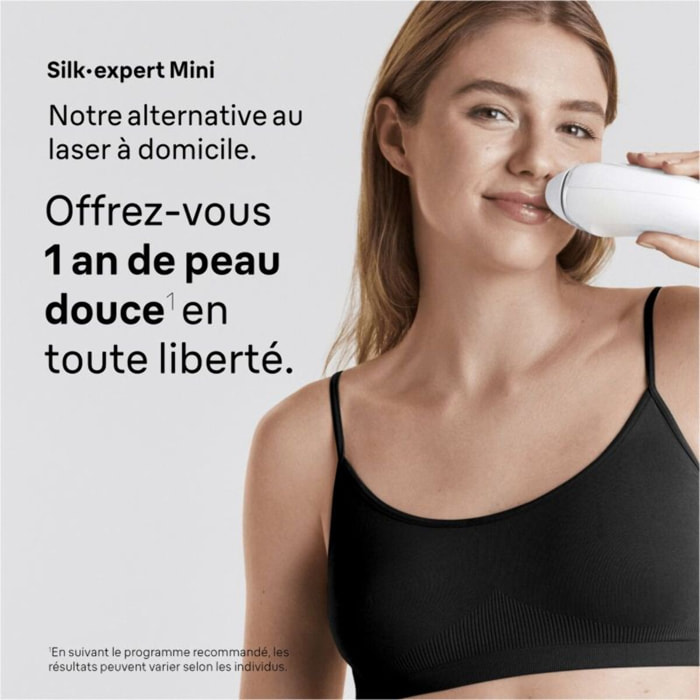Epilateur lumière pulsée BRAUN IPL PL1114 Silk-expert Mini, 1 teêt, 1 rasoir gillette Venus, 1 pochette