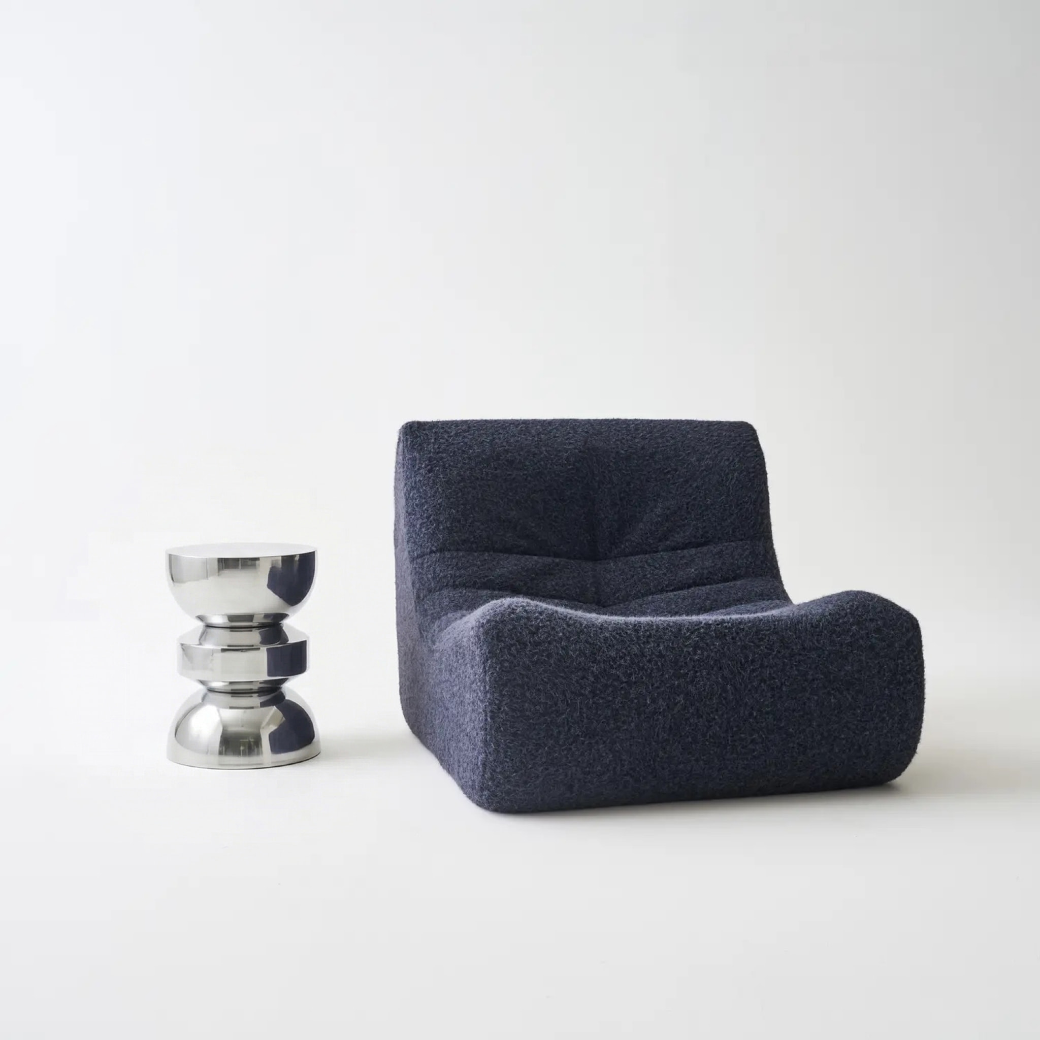 Table d'appoint, bout de canapé, table de chevet acier inoxydable chromé Ø32 x H43,5cm ASSA