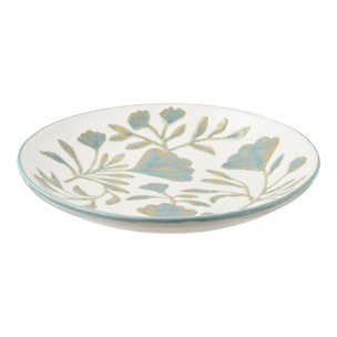 Vassoio decorativo in ceramica bianca con motivi floreali ø35,5 cm