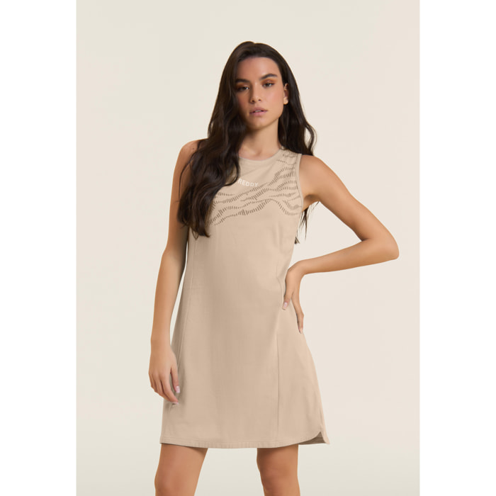 Abito con Motivo Grafico e Dettaglio Cut-Out