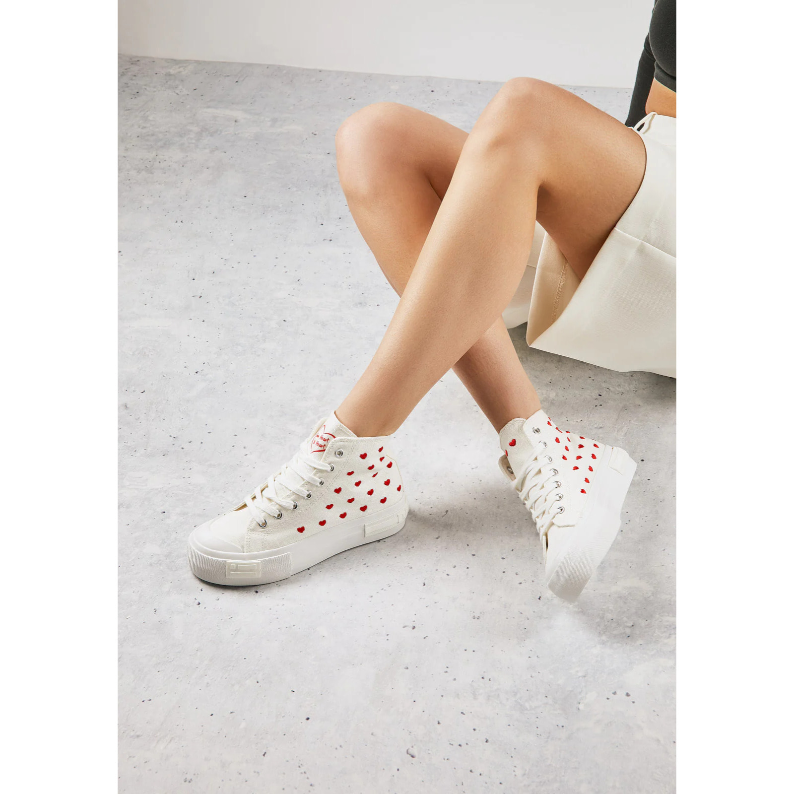 Zapatillas Altas Mujer One Way High From Heart Blanco D.Franklin