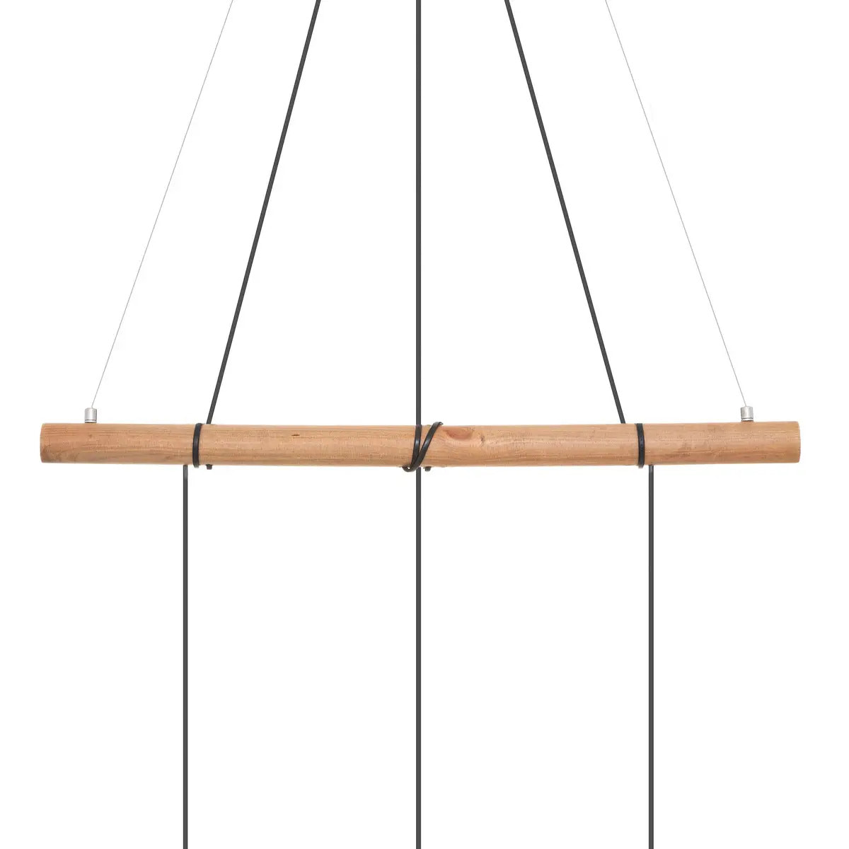 Suspension "Timmy" - métal et pin - noir - L70 cm