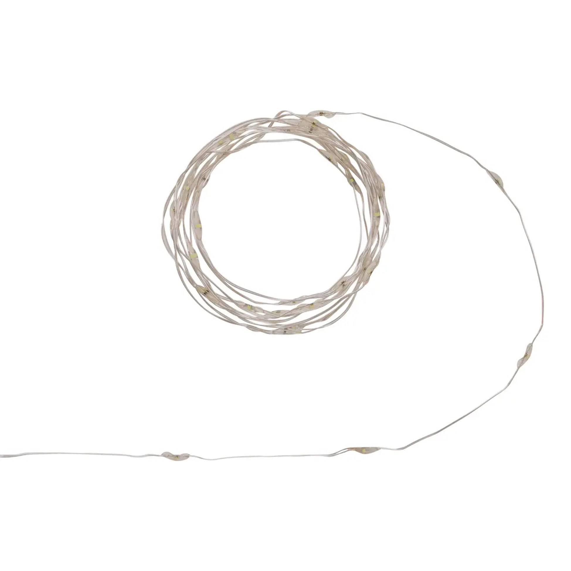 Guirlande lumineuse d'intérieur 2 m 40 LED blanc froid fil cuivre lumière fixe avec minuteur à piles