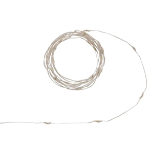 Guirlande lumineuse d'intérieur 2 m 40 LED blanc froid fil cuivre lumière fixe avec minuteur à piles