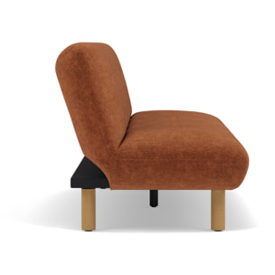 Soan - Banquette 2 places convertible clic-clac en velours texturé - Terracotta