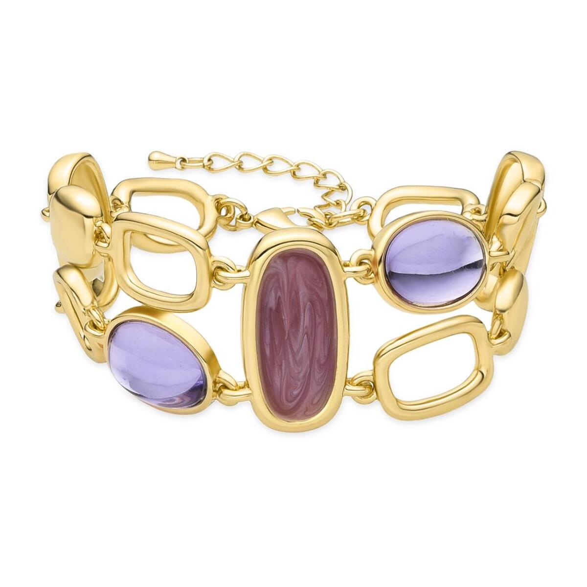 Pulsera con Lacado Multicolor acabado oro 18k